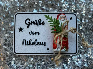 Grüße vom Nikolaus für Schokolade Weihnachten