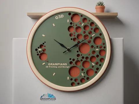 Letrero o emblema decorativo: Customisable Multi-Layer Organic Wall Clock — referencia de MakerWorld