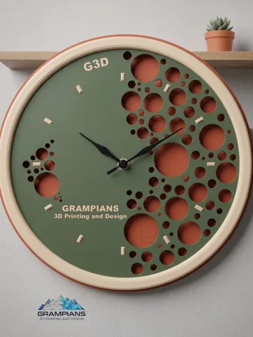 Letrero o emblema decorativo: Customisable Multi-Layer Organic Wall Clock — vista de referencia 2