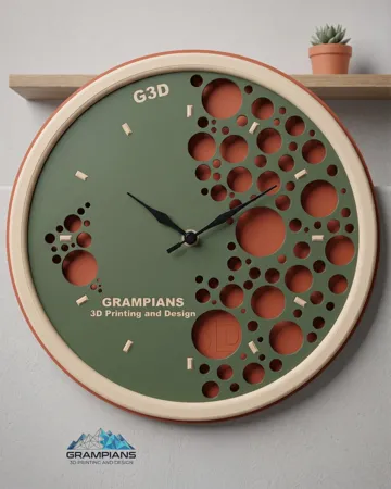 Letrero o emblema decorativo: Customisable Multi-Layer Organic Wall Clock — vista de referencia 3