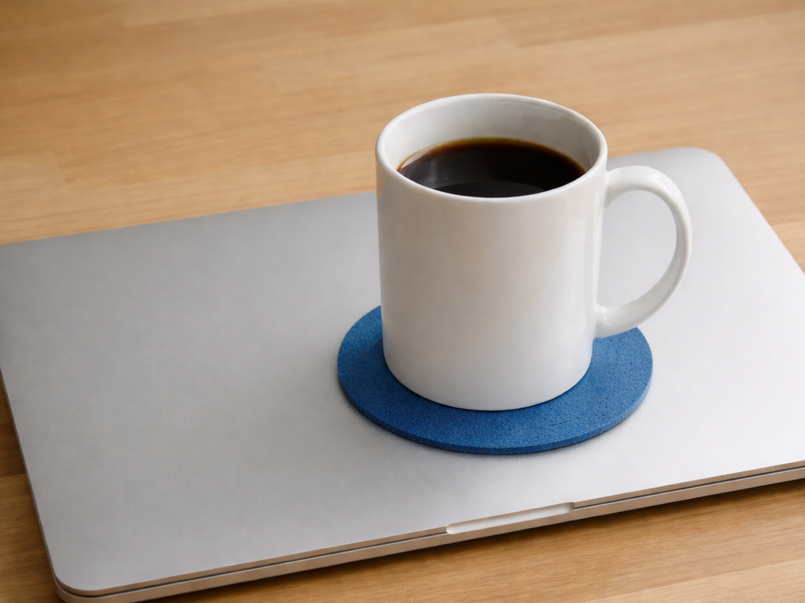 4 Blue textured coasters