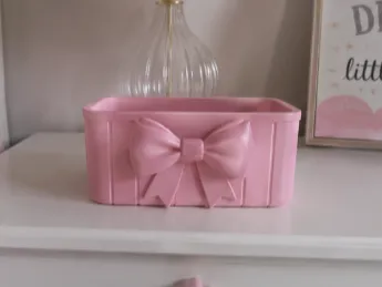 Cute Rectangle Bow Storage Container 