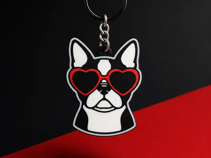 adorable Boston Terrier keychain