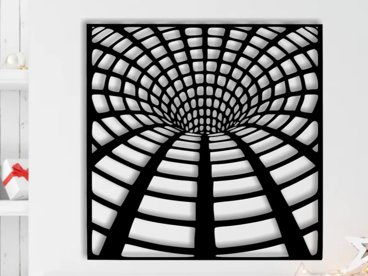 Décoration murale illusion d'optique - vortex tourbillon infini