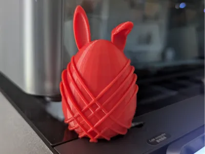 Striped Easter Egg With Ears