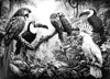 XL (for AMS) Birds in the jungle - HueForge Style-220x160mm
