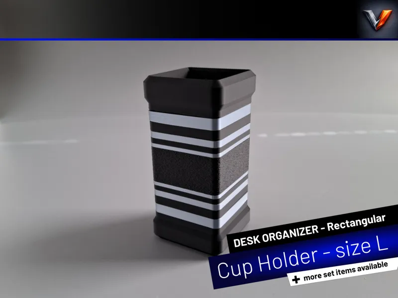 Desk Organizer Elegant Square L Cup Holder / Stand