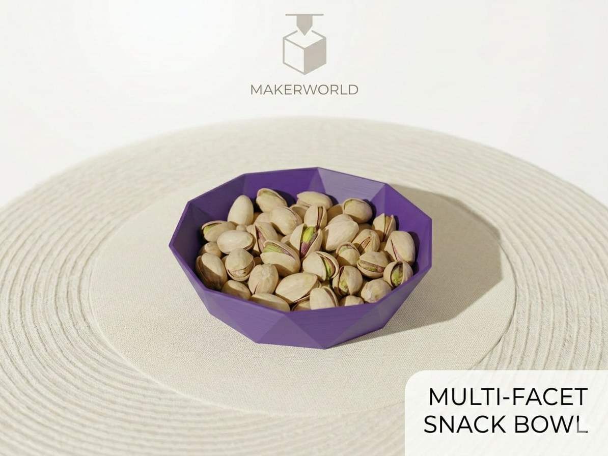 Modern Multi-Facet Snack Bowl (Low-Poly)