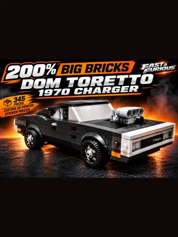 Letrero o emblema decorativo: 200% BIG BRICKS - Dom Toretto's 1970 Charger — vista de referencia 2