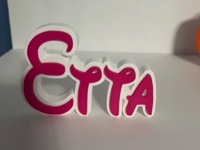 Disney Name Sign Etta Kid Room Wall Decor Tag 