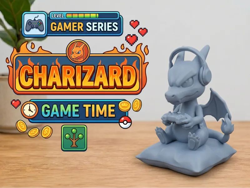 Gamer Charizard Shelf Figure