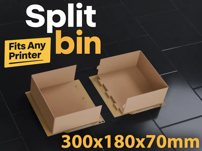 Split Bin 300x180x70mm, Fits any printer, A1 Mini