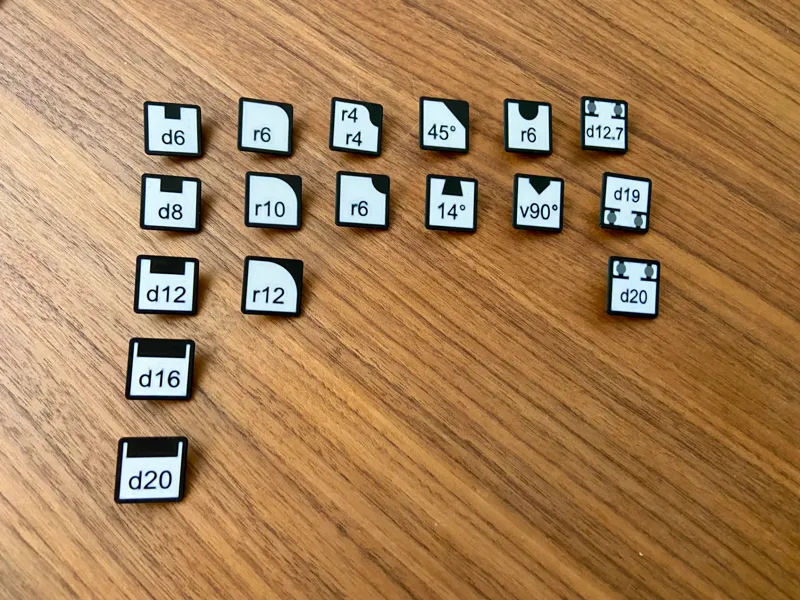 Labelset für Gridfinity Fräserbox