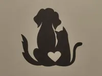 Déco murale chat et chien cœur — photo 1