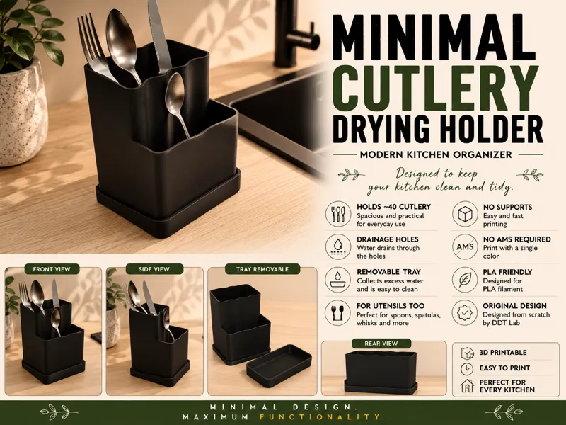 Minimal Cutlery Drying Holder