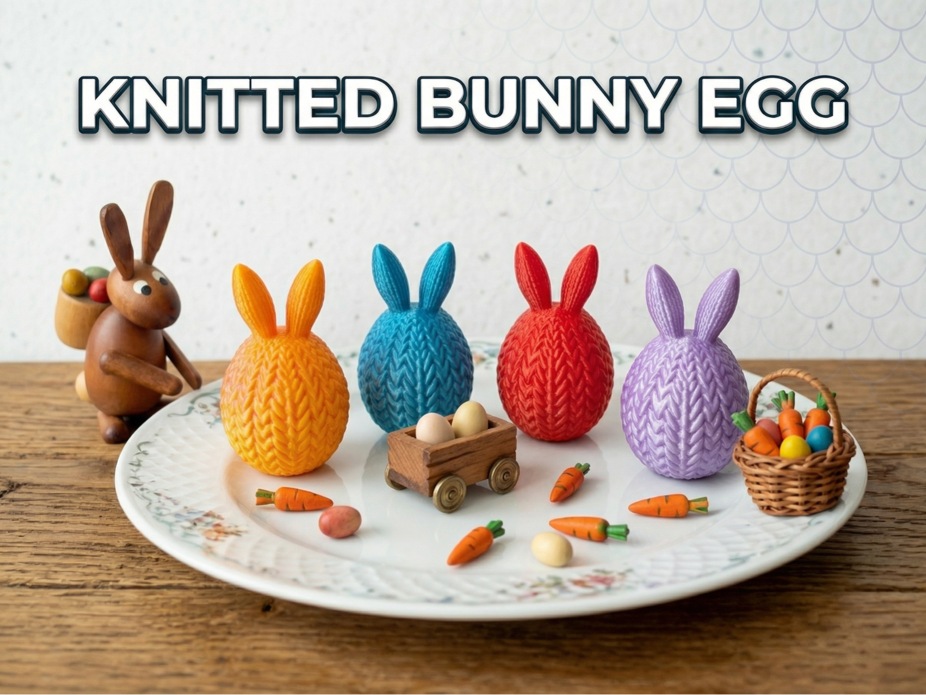 Knitted Easter Egg With Bunny Ears