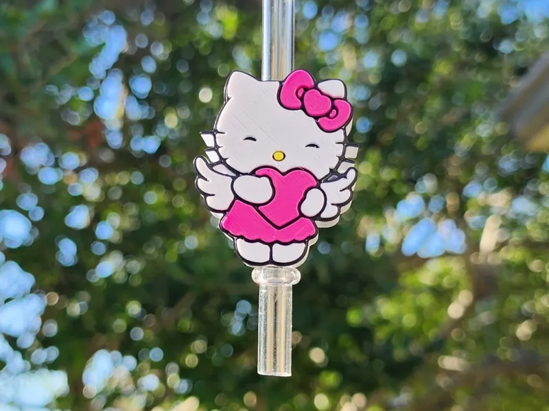 Hello Kitty Angel Straw Topper