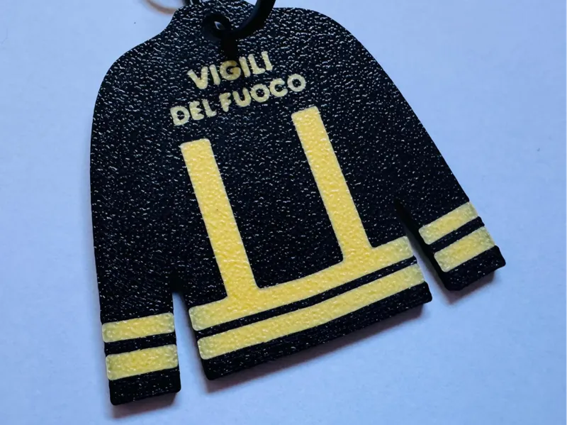 Italian Firefighter Jacket Keychain v2