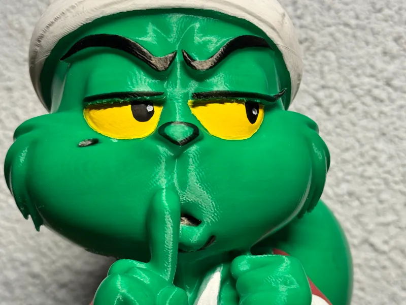 GRINCH SANTA CLAUS BUST WITH LIGHT