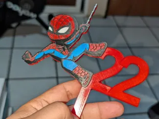 Spiderman pastel de cumpleaños (editable)0.2mm