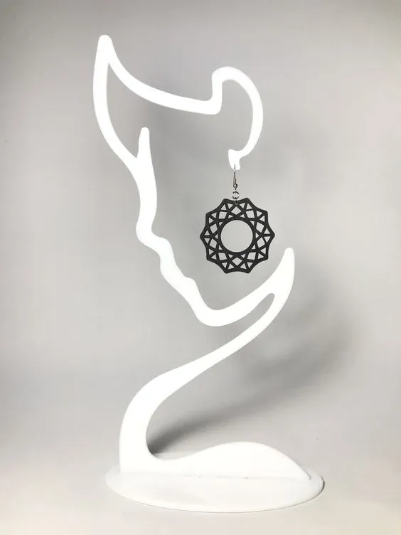 Earring display/holder stand. Face silhouette view 2