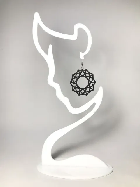 Earring display/holder stand. Face silhouette view 2