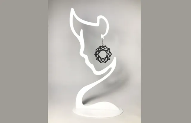 Earring display/holder stand. Face silhouette