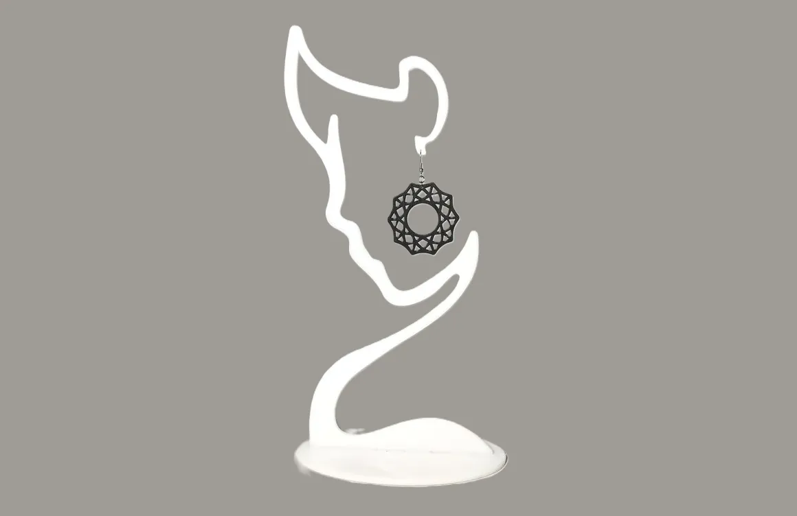 Earring display/holder stand. Face silhouette view 4