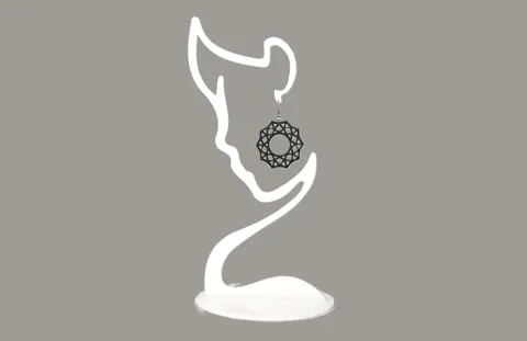 Earring display/holder stand. Face silhouette view 4