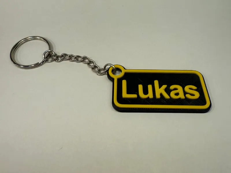 Customizeable keychain nametag / keytag dual-color