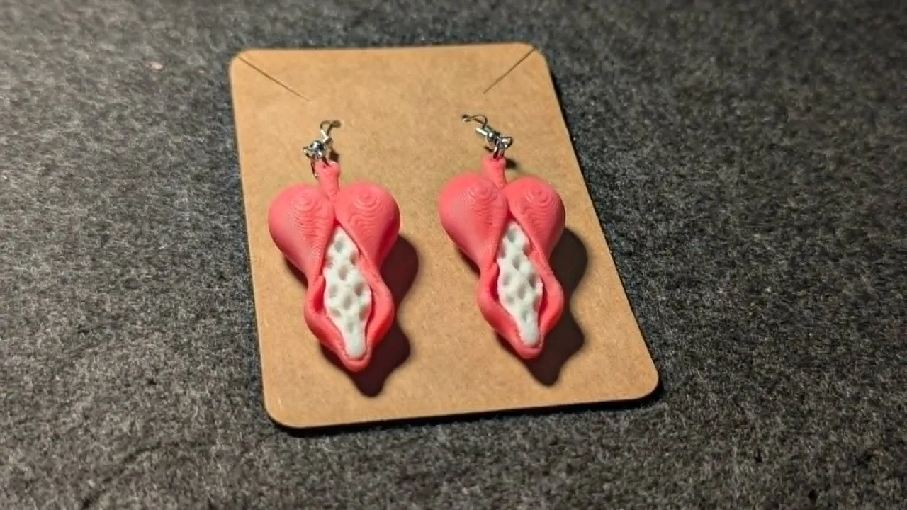 Pink Bleeding Heart Earrings view 2