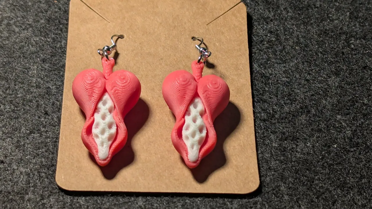 Pink Bleeding Heart Earrings view 3