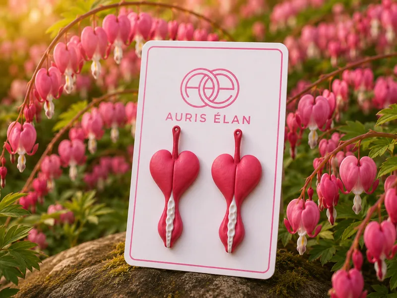 Pink Bleeding Heart Earrings