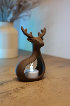 Modelo para impresión 3D: Nordic Glow Deer – Fuzzy Skin LED Light — vista de referencia 3