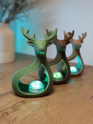 Modelo para impresión 3D: Nordic Glow Deer – Fuzzy Skin LED Light — vista de referencia 2