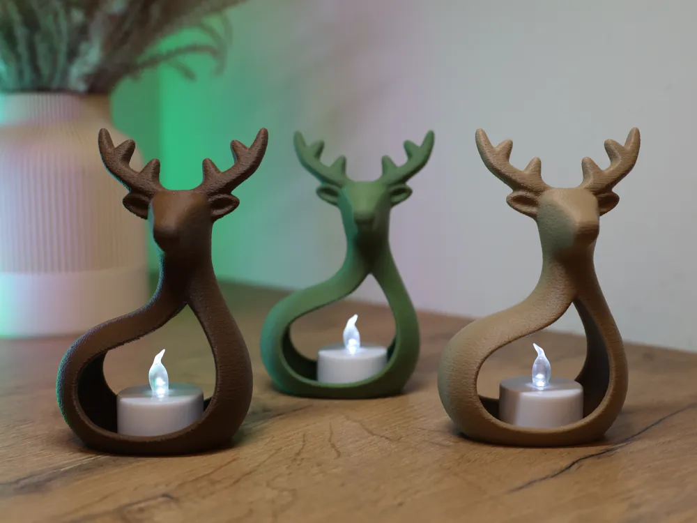 Modelo para impresión 3D: Nordic Glow Deer – Fuzzy Skin LED Light. Referencia del modelo original.