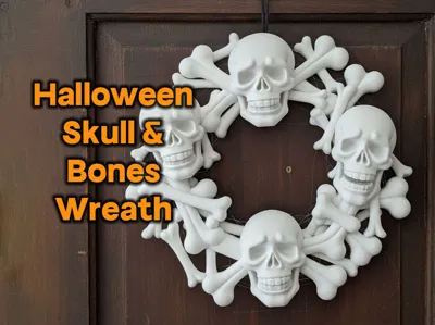 Halloween Skull & Bones Wreath – Creepy Decoration