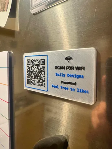 Letrero o emblema decorativo: Parametric Wi-Fi QR Fridge Magnet — vista de referencia 2