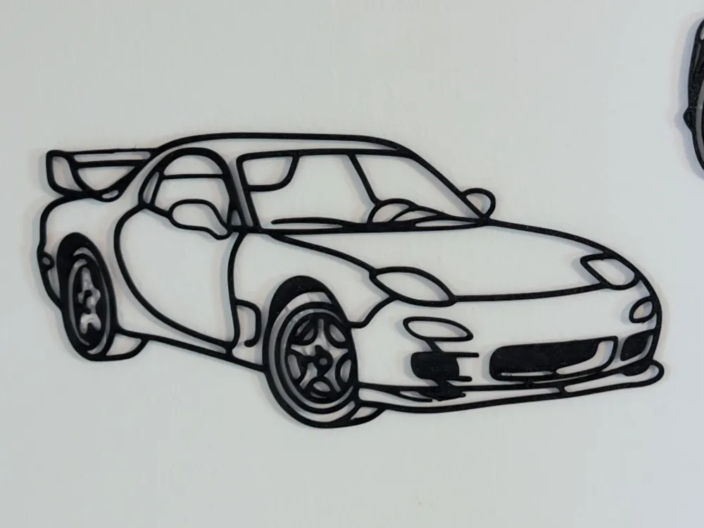 2D Wall Art of 1997 Mazda RX-7 (MEDIUM) - Free 3D Print Model - MakerWorld