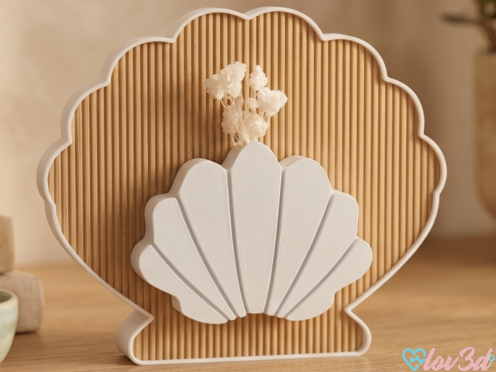 Scallop Shell Textured Wall Vase & Decor