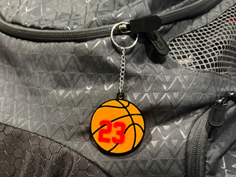Basketball Keychain with Number