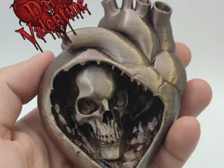 Dark Valentine Skull in Heart Gothic Decor