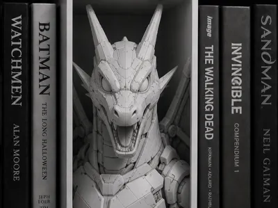 Mecha Charizard/Godzilla book nook/wall art - Free 3D Print Model ...