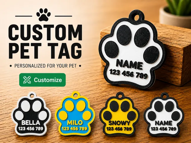 Fully Custom Pet Tag with Phone Number
