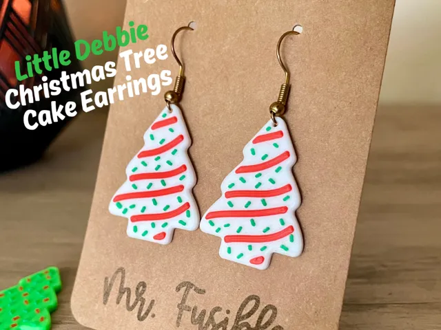 LIttle Debbie Christmas Tree Cake Earrings