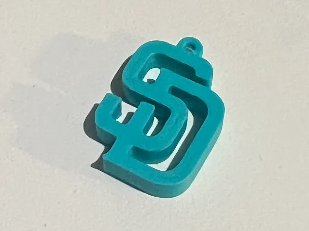 SD San Diego logo charm Padres earring keychain