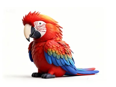 Colorful Macaw Parrot Cute Figurine Display