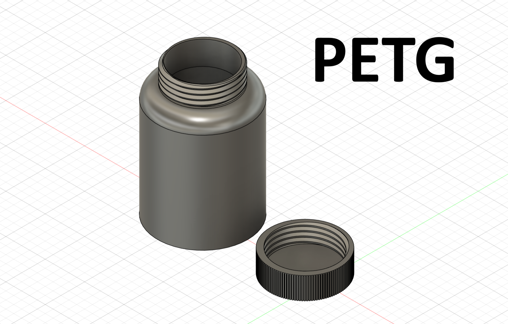 Miniatura 2 do modelo 3D Threaded Storage Container (M40x3 Cap)