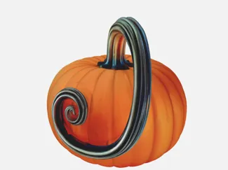 Pumpkin with curly stem