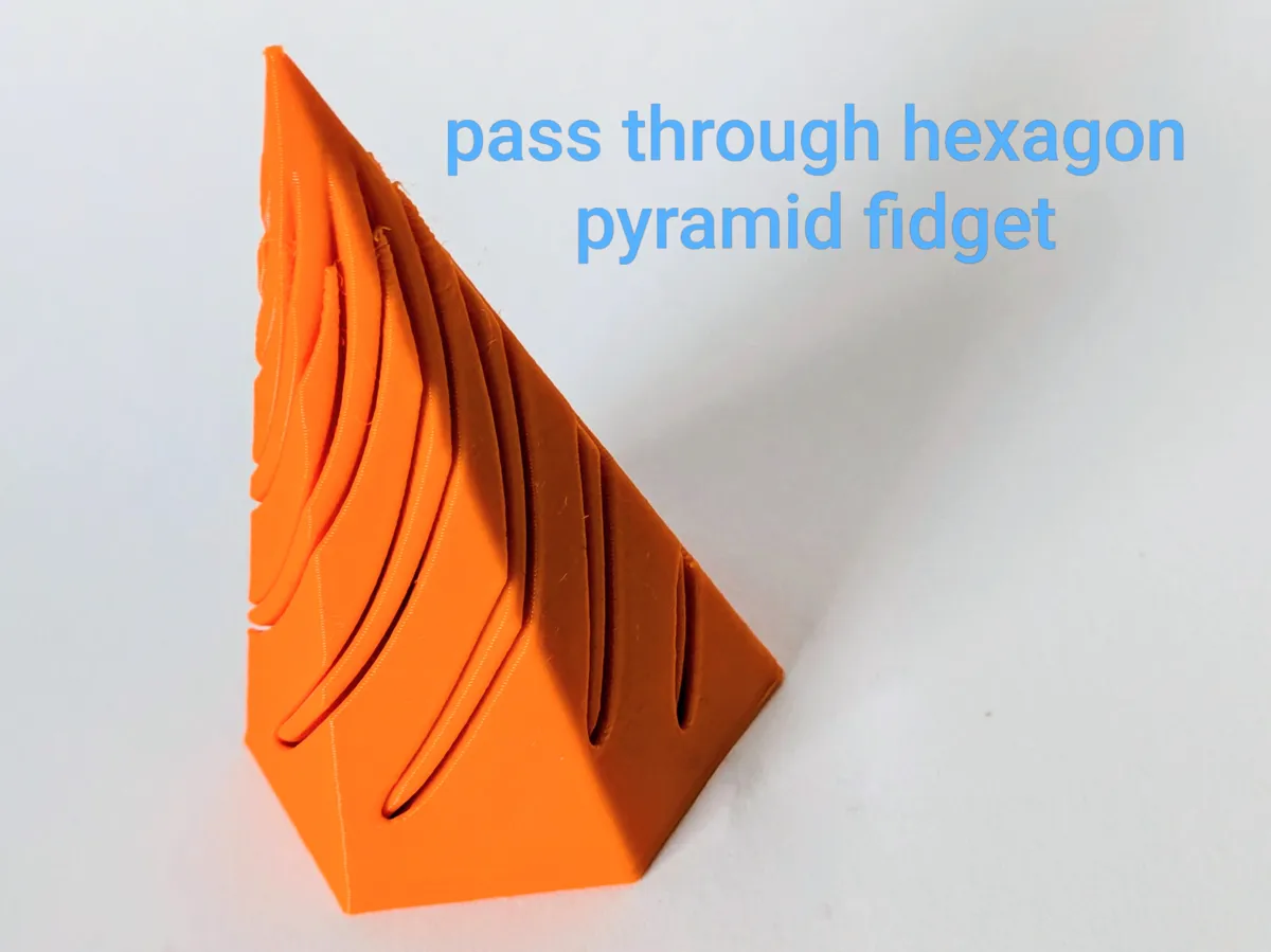 Pass through hexagon pyramid fidget - Free 3D Print Model - MakerWorld